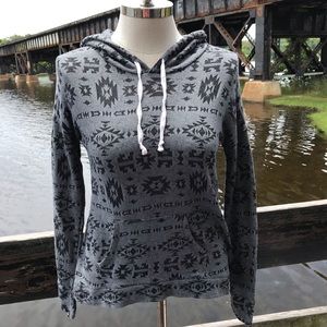 Hollister Aztec Drawstring Hooded Sweatshirt